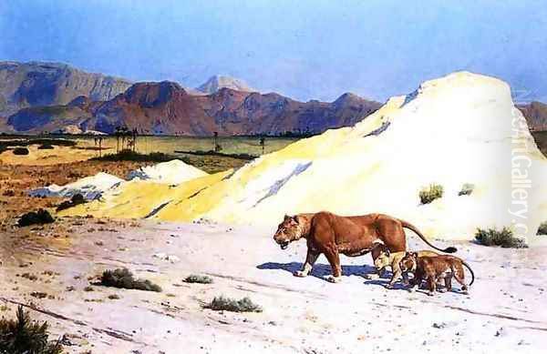 Lioness and Her Cubs - view 1