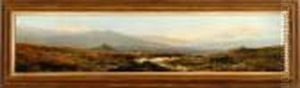 A Scottish Landscape Scenery With Cows And Shephard. Signed by William Widgery