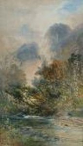 River Beneath Hills by William Widgery