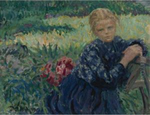 Girl Seated In A Garden Girl Seated In A Garden