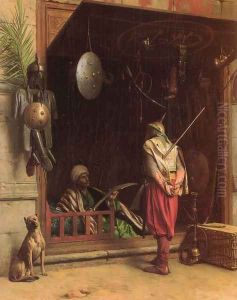 Un Marchand D'armes Au Caire (A Cairene Amorer) by Jean-Leon Gerome