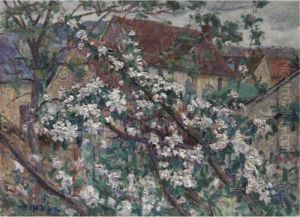 Apple Trees In Blossom by David O. Widhopff