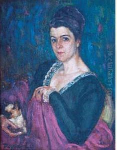 Femme Au Chat Siamois (1920) by David O. Widhopff