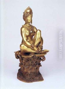Corinthe, A Seated Female Nude by Jean-Leon Gerome