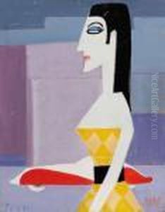 Dame Mit Gelbem Kleid by Carl, Karl Wieland