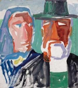Bauernpaar by Carl, Karl Wieland