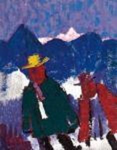 Zwei Berggeher - St. Moritz 1970 by Carl, Karl Wieland