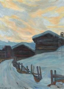 Winterliche Dorfpartie by Hans Beat Wieland