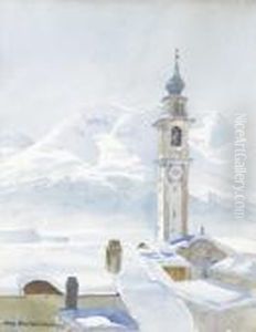 Der Kirchturm Von Samedan Der Kirchturm Von Samedan