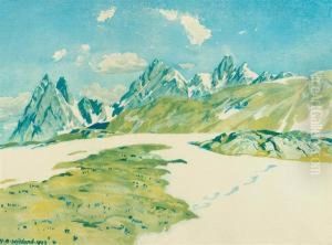 Winterliche Gebirglandschaft by Hans Beat Wieland