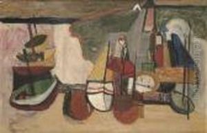 Strand Mit Schiffen by Walter Kurt Wiemken
