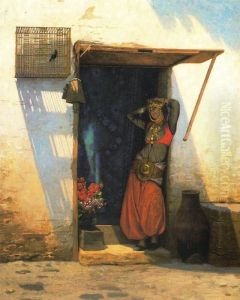 Woman of Cairo at her Door by Jean-Leon Gerome