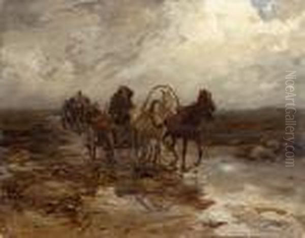 Wozy Na Blotnistej Drodze, Ok. 1910 R. - view 1