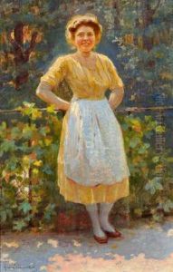 Junge Frau Im Sonnenschein by Franz Wiesenthal