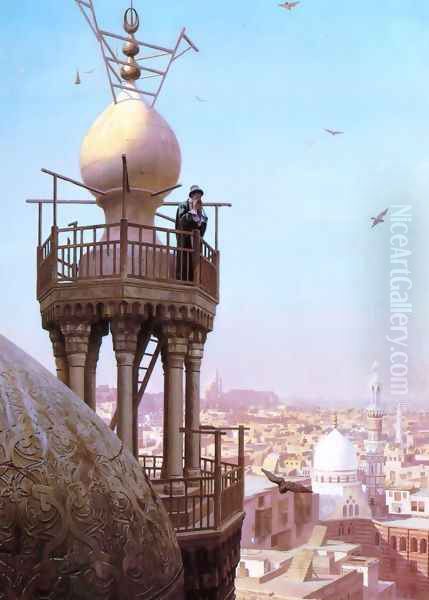 Un Muezzin Appelant du Haut du Minaret les Fidèles à la Prière (A Muezzin Calling from the Top of a Minaret the Faithful to Prayer) - view 1