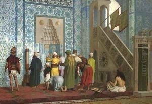La mosquee bleue by Jean-Leon Gerome
