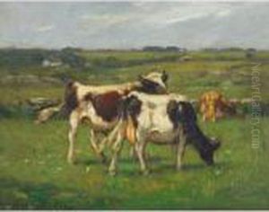 Cows In Pasture by John Carleton Wiggins