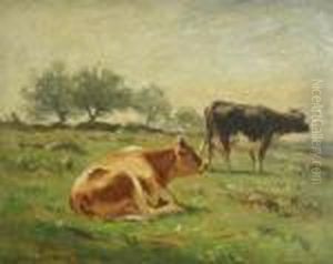Cows In A Pasture by John Carleton Wiggins