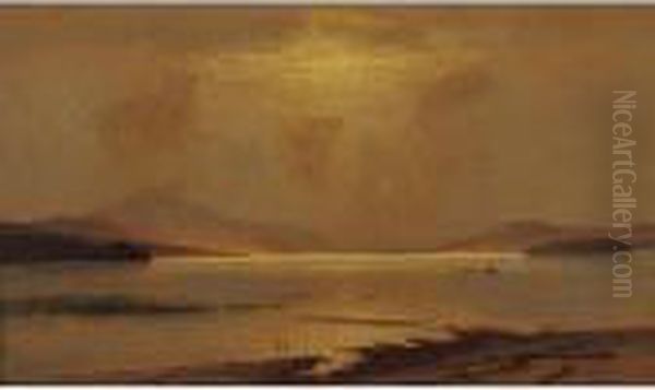 A Break In The Clouds Over A River Landscape - view 1