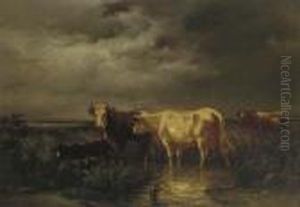 Cattle Near The Sea by John Carleton Wiggins