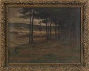 Pastoral Landscape With Sheep by John Carleton Wiggins