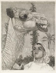 Berber Girl With Camel (berberi Tudruk Kaameliga) by Eduard Wiiralt