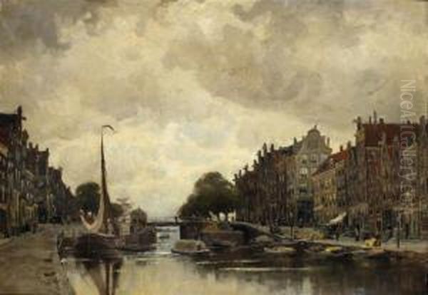 Korte Prinsengracht With The Eenhoorn Lock And The Westerdokbeyond, Amsterdam - view 1
