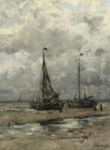 Bomschuiten On The Beach by Jan Hillebrand Wijsmuller