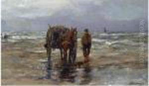 A Shell Fisher On The Beach by Jan Hillebrand Wijsmuller
