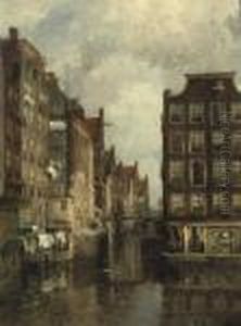 A View Of The Kolk, Amsterdam by Jan Hillebrand Wijsmuller