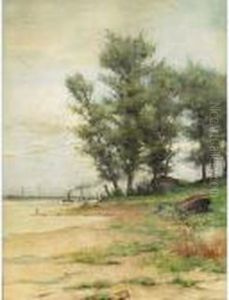 Dutch Shoreline With Figures And Shipping Dutch Shoreline With Figures And Shipping