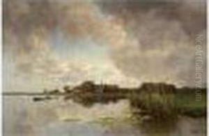 A River Landscape by Jan Hillebrand Wijsmuller