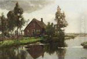 A Farm Near The Waterside by Jan Hillebrand Wijsmuller