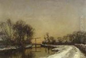 A Late Afternoon In Winter by Jan Hillebrand Wijsmuller