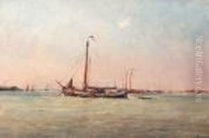 A Ship Lying At Anchor