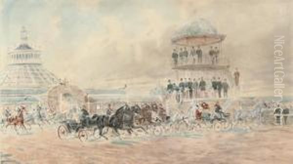 Carriage Racing With George V Looking On From The Stands - view 1