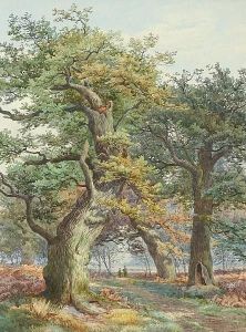 Woodland Tracks With Figures, A Pair by William Wilde