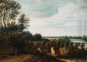 Abendlandschaft Mit Heimkehrendem Bauern