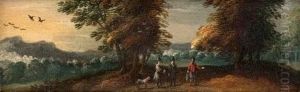 Wooded Landscapes With Figures by Jan Wildens