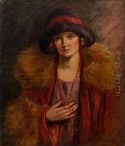 Portrait Of A Woman In A Red, Fur-lined Coat
