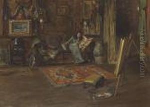 Interior Of William Merritt Chase's Tenth Street Studio by Irving Ramsay Wiles
