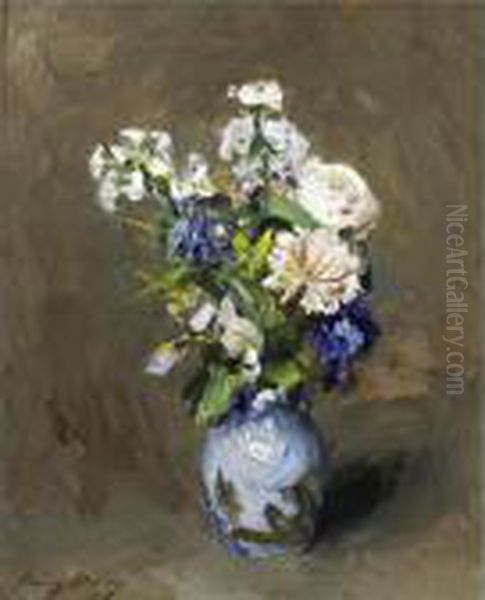 Bouquet In A Blue Vase - view 1