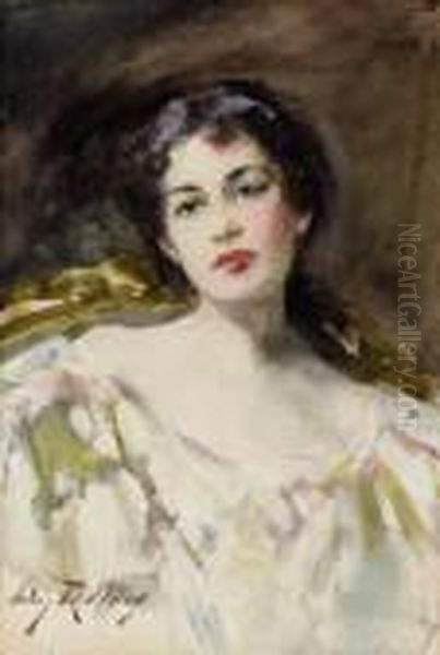 Study Of A Young Lady In A White Dress - view 1