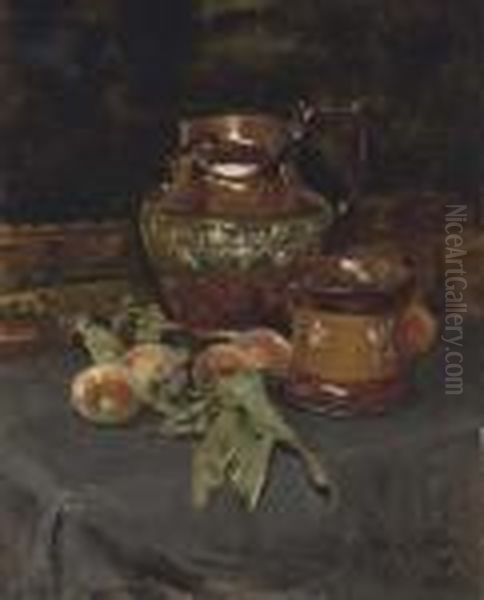 Still Life With Lusterware And Peaches - view 1