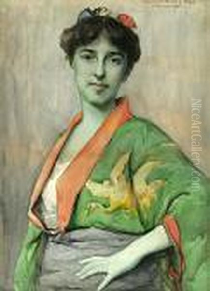 Woman In A Japanese Kimono - view 1