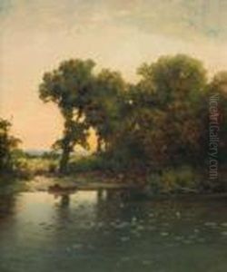 ''near Saratoga'' by Lemuel Maynard Wiles
