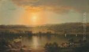 Activities On The Hudson River by Lemuel Maynard Wiles