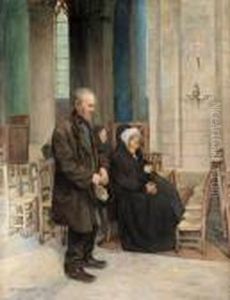 At Mass. In St. Germain Des Pres by Carl Wilhelm Wilhelmson
