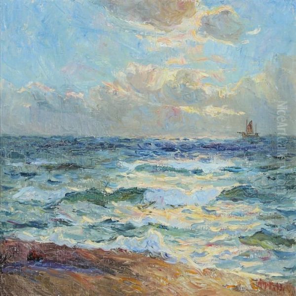 Coastal Scenery With A Fishingboat In The Background - view 1