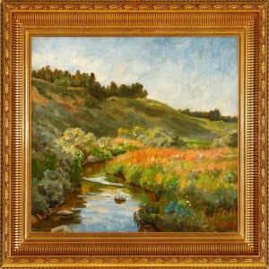 Danish Summer Landscape With A Stream
